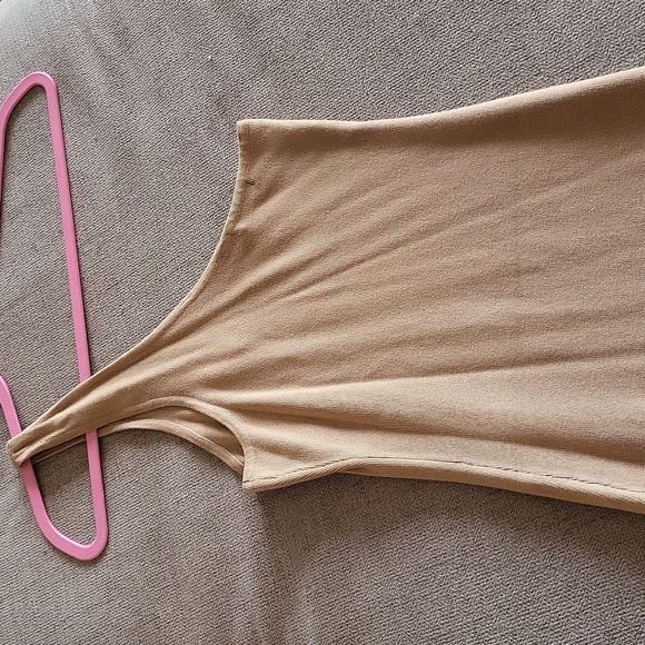 Beige one shoulder dress - Picture 2 of 3